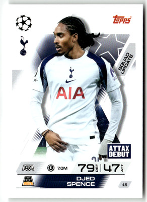 Topps Match Attax CL Extra 2025-26 No. 15 Djed Spence Debut Squad Update