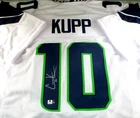 Cooper Kupp / Autographed Seattle Seahawks White Custom Football Jersey / COA