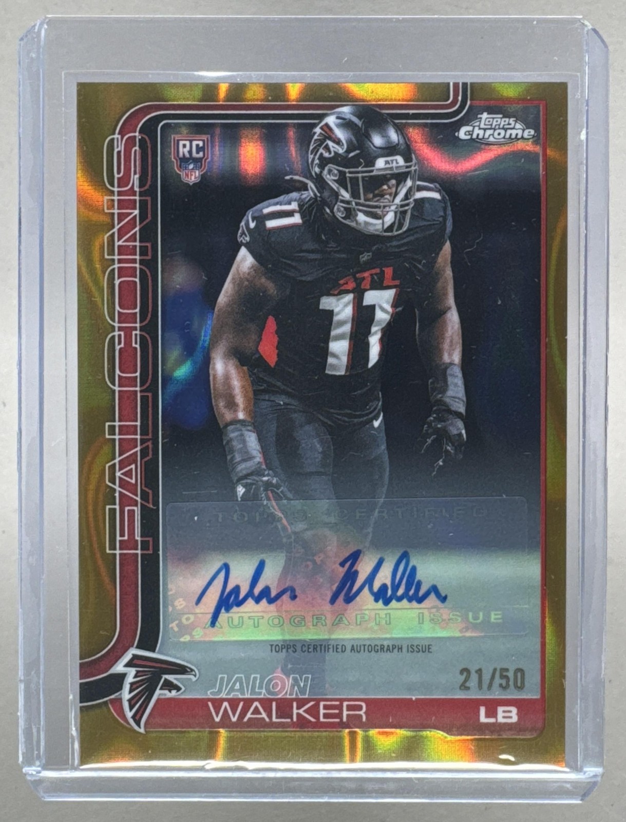 Jalon Walker Topps Chrome Rookies Autograph #JW Gold Lava
