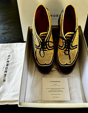 Robert Clergerie ACAJOU Black Natural Raffia Platform Oxfords Women’s 9.5 EU 39.