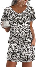 Ekouaer Womens Pajamas Short Sleeve Sleepwear Sizes available from S to L