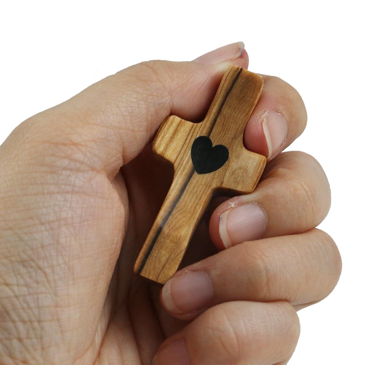 Small Olive Wood Crosses Hand Held Portable Prayer Religious