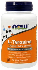 NOW Supplements - L-Tyrosine 750 mg 90 Veg Capsules