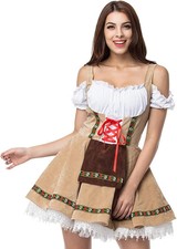 GRAJTCIN Womens Oktoberfest Costume German Bavarian Dirndl Dress Halloween