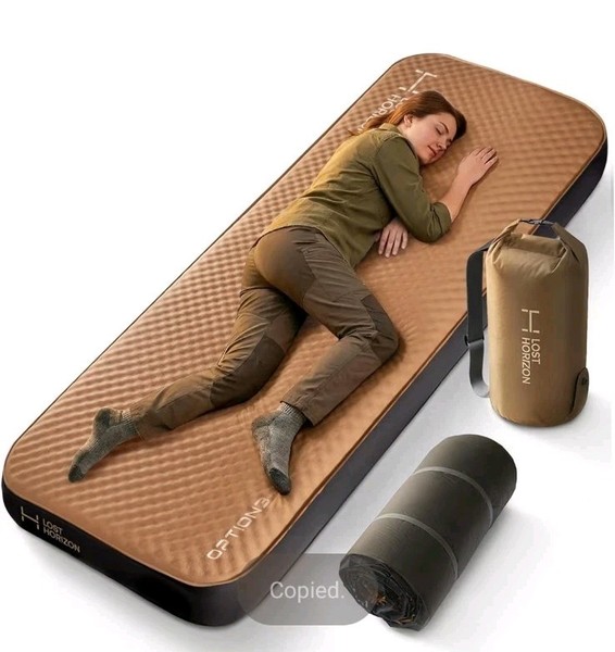 "Colchón de camping de aire y espuma LOSTHORIZON, almohadilla autoinflable, 4,5"" de grosor individual"
