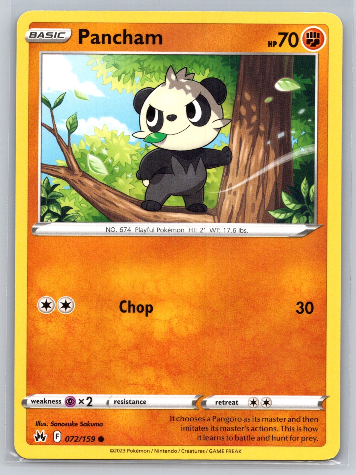 Pancham 072/159 - SWSH: Crown Zenith - Pokémon TCG - NM