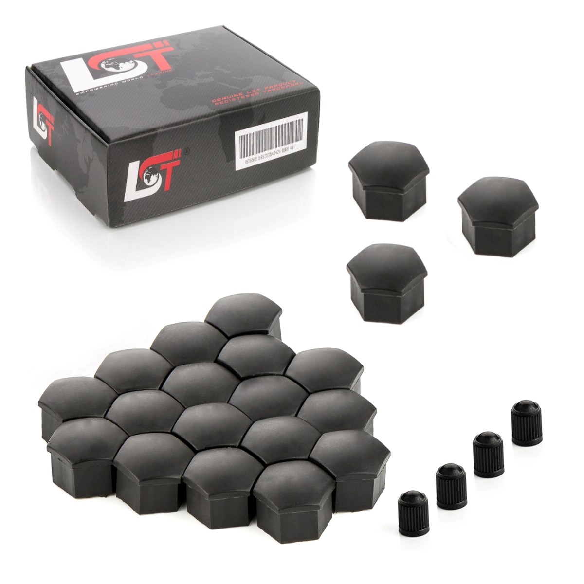 20X Wheel Nut Caps Black 17 Mm For SUBARU