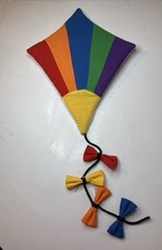 Vintage 1985 Wooltex Quilted Rainbow Kite Nursery Hanging Whimsical Wall Decor