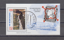 1CUBA :  1980 -   SOUVENIR SHEET - SCOTT #  2344  STAMP ON STAMP / PAINTING