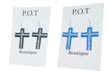 Bejeweled Cross Earrings/Christian/Catholic Jewelry/Gifts For Girls/Teens/Women