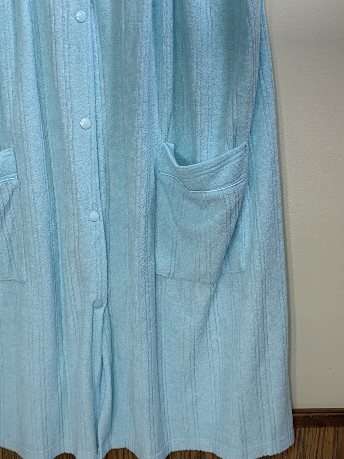 Vintage Terry Cloth Sleeveless Robe 3XL Snap Fron… - image 4