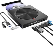 Lettore DVD Unità Esterna USB 3.0&Type C Lettore CD/DVD -/+RW Drive CD ROM per P