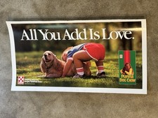 "Póster vintage 1988 Purina Dog Chow anuncio You Add Love Cocker Spaniel 23"""