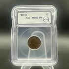 1928-D 1C Lincoln Wheat Cent - ICG MS63 BN