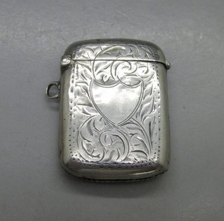 ANTIQUE GOOD SOLID STERLING SILVER VESTA CASE 4.4CM R.PRINGLE BIRMINGHAM 1911