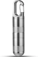 TISUR Small Titanium Pill Case, Keychain Pill Holder Travel Pill Box Container,P