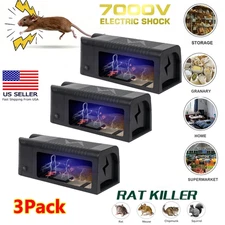 3PCS Electronic Mouse Trap Victor Control Rat Killer Pest Electric Rodent Zapper