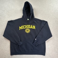 VTG Champion Eco Fleece University of Michigan Wolverines Hoodie XL Blue