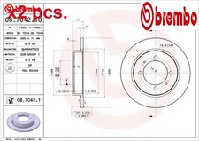 X2 PCS REAR BRAKE DISC SET LEFT & RIGHT 08.7042.11 BREMBO I