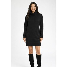 Sonoma Goods For Life Sweater Turtle Neck Dress Black Luxe Womens Medium Knit