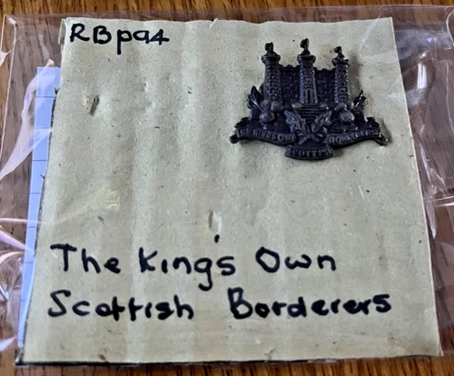 WW1 Kings own Scottish Borderers Collar Badge, Bronze, Lugs, Genuine.