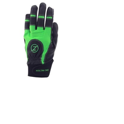 Zero Friction Men's Work Gloves Black/Lime One Size Fits Most 1 pair #WG15008