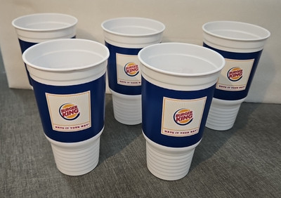 5 Vintage 2005 Burger King ''Have It Your Way'' Plastic Cups - New - holds 30 oz