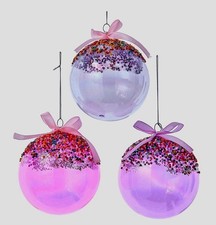 Kurt Adler Bubblegum Ball Glass Ornaments, Set Of 3.     F2273.     19
