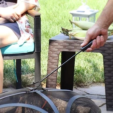 16 in Steel Fire Pit Poker with Heat Resistant Handle by Sunnydaze