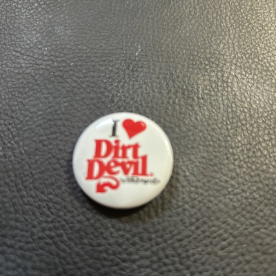 #ad Vintage I Heart Dirt Devil by Royal Pin Button $9.99