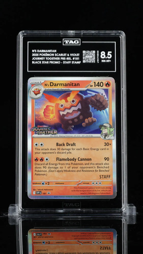 2025 Pokemon N's Darmanitan #181  Staff Stamp TAG 8.5