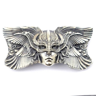 Valkyrie Gürtelschnalle aus deutschem Silber, skandinavische nordische...