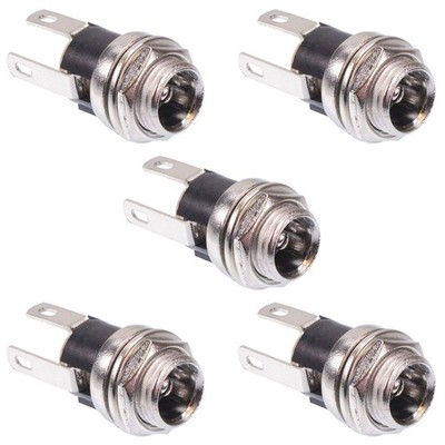 5 Stück 5,5 x 2,1 mm Einbaubuchse DC Power Supply Socket Panel Mount 3PIN