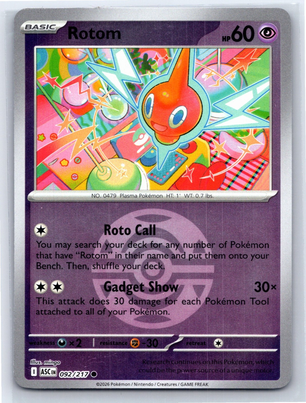 Rotom (Dusk Ball) 092/217 Me: Ascended Heroes Reverse Holo