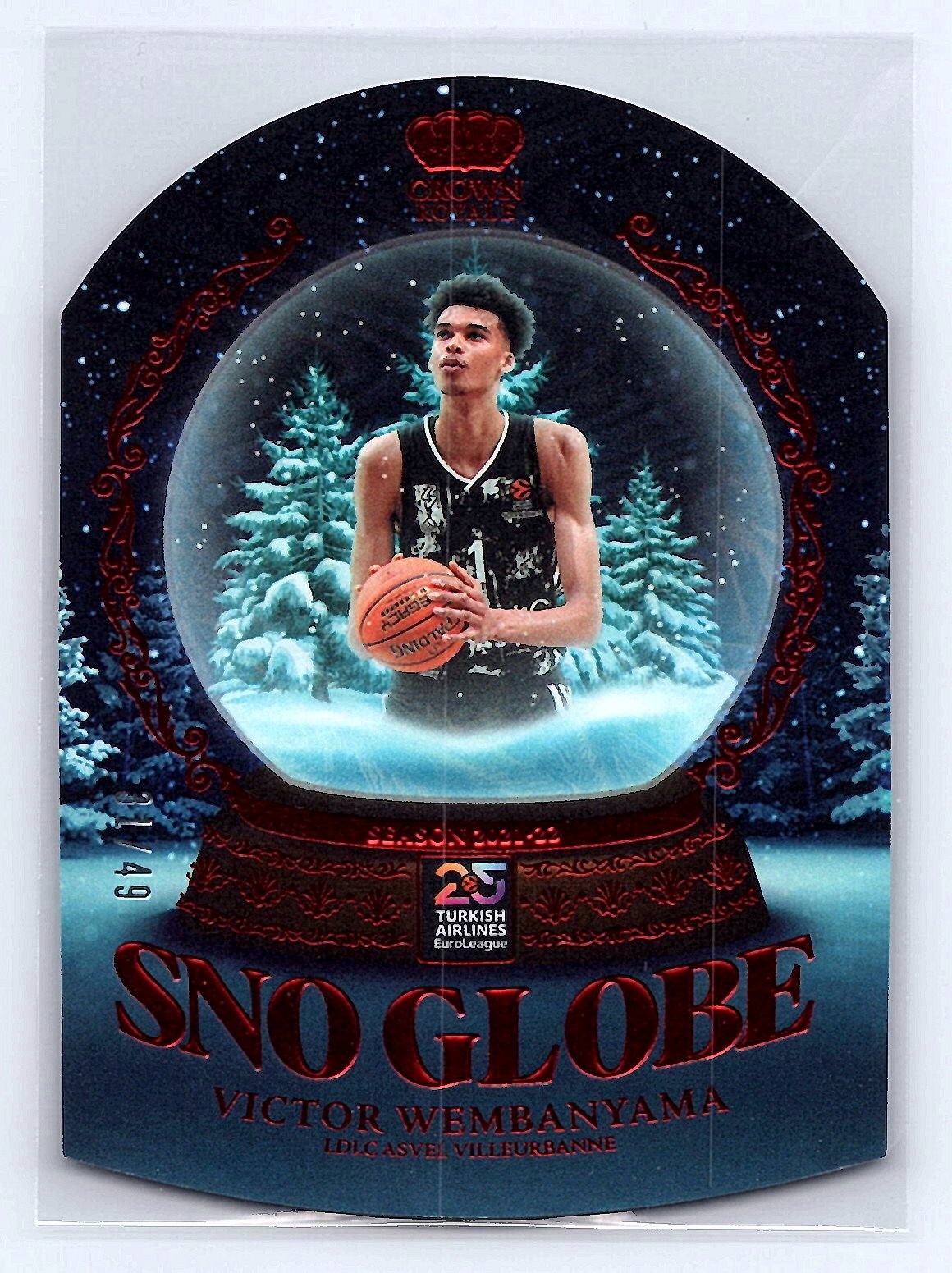 Victor Wembanyama 2024 Crown Royale EuroLeague #1 Sno Globe - Red 