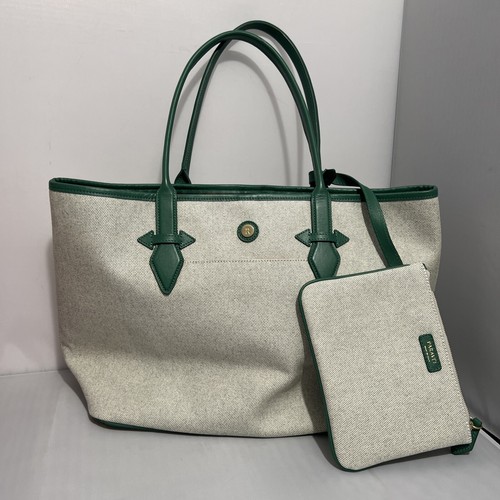 Paravel Tote bag- white /green with pouch - 第 1/10 張圖片