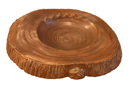 Arnel's Pottery Ceramic Large Faux Wood Ashtray 1960's-1970's Cigars Cigarettes - Picture 1 of 7