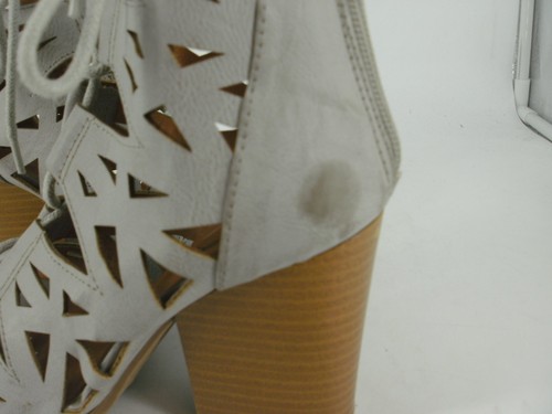 Qupid Lace Up Lazer Cut Block Heel Sandals UK 3 EU 36 SALE WW 09 - Picture 3 of 7