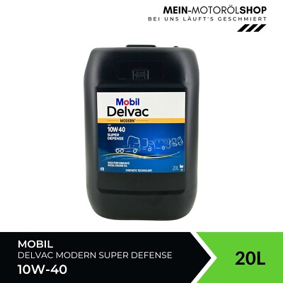 Mobil Delvac Modern 10W-40 Super Defense LKW Motoröl MAN Mercedes Volvo 20 Liter