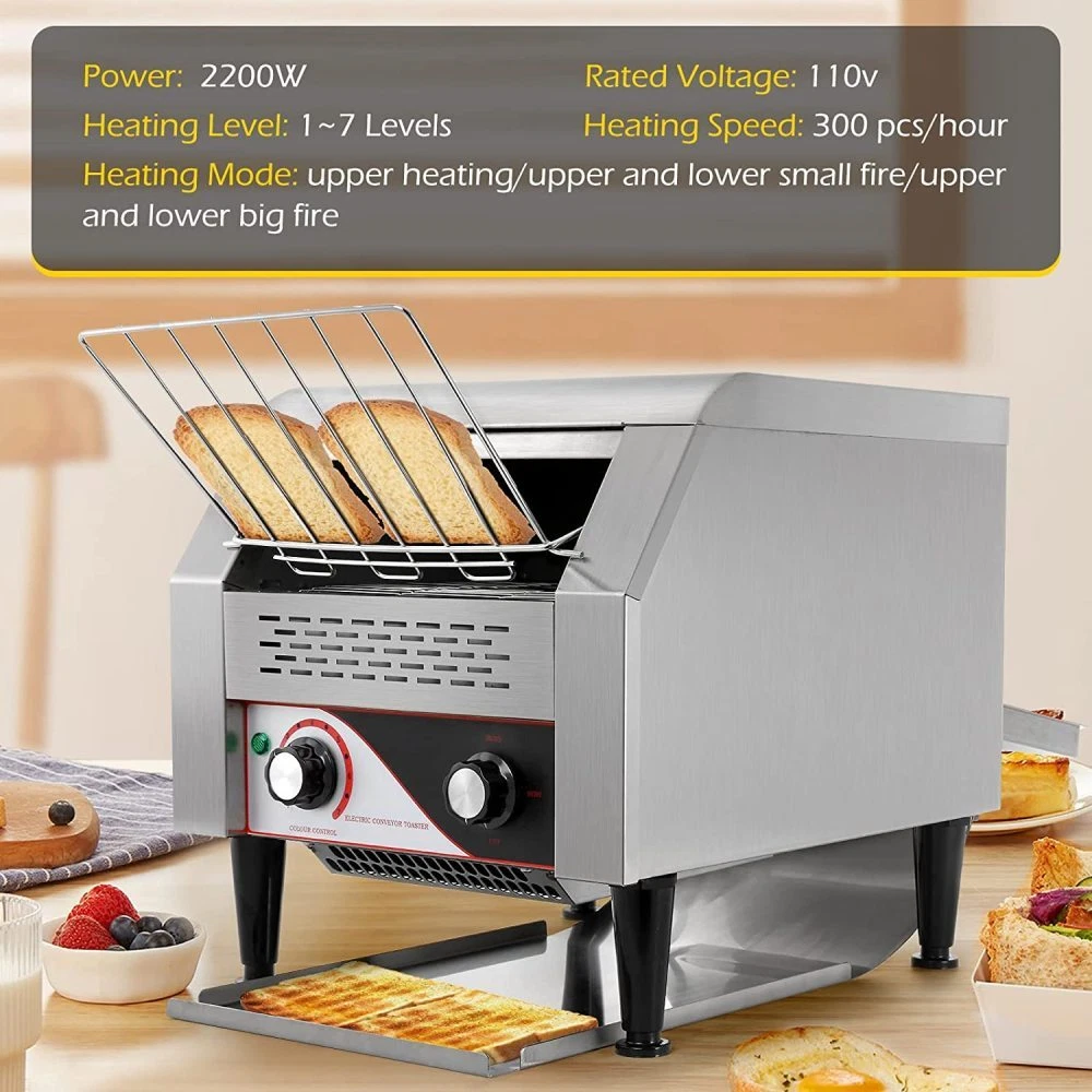 Commercial Conveyer Toaster 300pcs/h 2200W Bread Toaster Machine Bagel