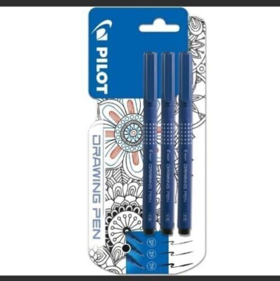 Pilot DR Drawing Pen Black Pigment Ink Pack of
