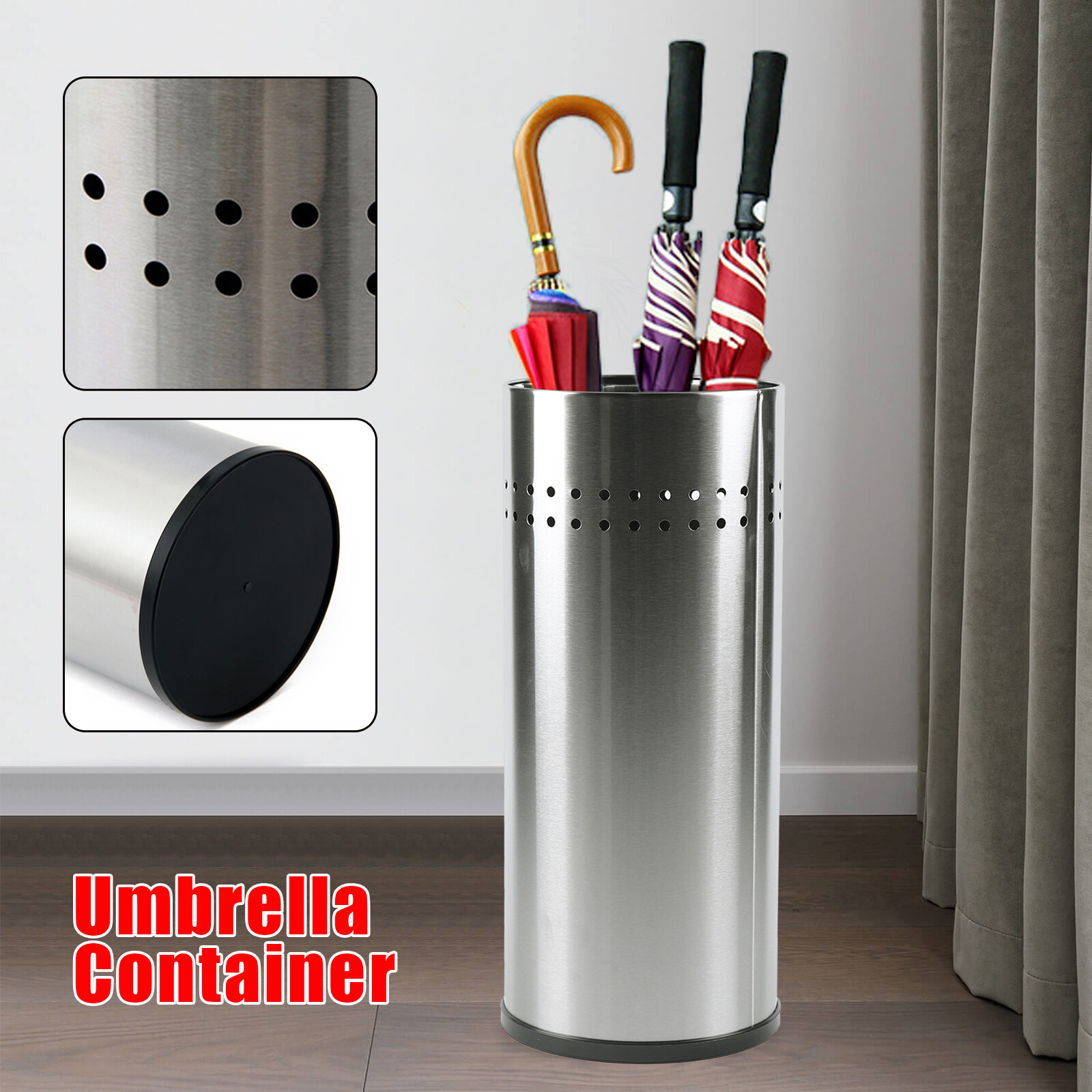 Stainless Steel Umbrella Storage Stand for Indoor Entryway Organization  -image