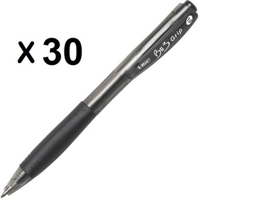 Bic Bu3 Grip Black Ink Biro Pens Retractable 1.0 Medium Ballpoint Comfort Pens - Picture 11 of 19