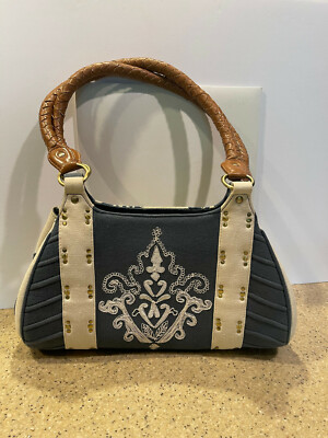 Nikita Lynn Designs Embroidored AnnaTeal Handbag