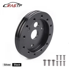 0.5" Black Short Hub 6 Hole Steering Wheel to 3 Hole Adapter