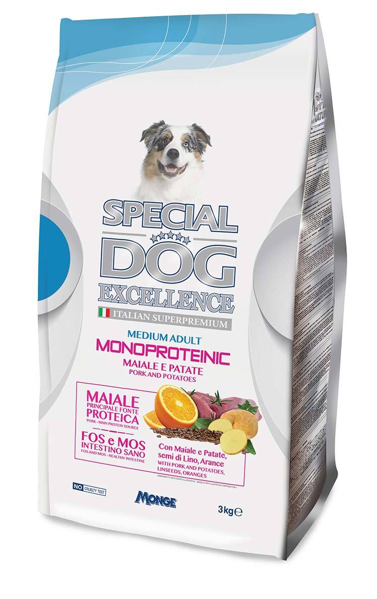 Special Dog Excellence Monoproteico 3kg - Taglia Media, Maiale