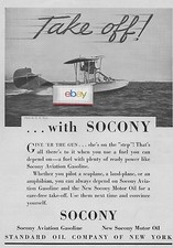 SOCONY Corp Standard &Ouml;l 1931 Nehmen Ab Mit Luftfahrt Gas Wasserflugzeug Anzeige