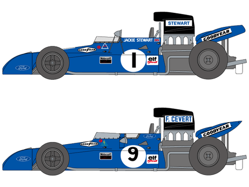 SHUNKO Decal Sheet 1:12 Scale Tyrrell 002 & 003 '71-'72 for Tamiya Kit #SHK-D453 - Picture 1 of 3