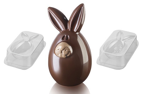 STAMPO X CIOCCOLATO UOVO D PASQUA FORMA CONIGLIO 2CAVITA' LUCKY BUNNY SILIKOMART