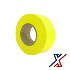 Neon Yellow High Visibility Flagging Tape / Camping Ribbon by X1 Tools